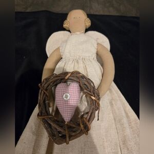 Handcrafted Angel Doll with Heart Accent